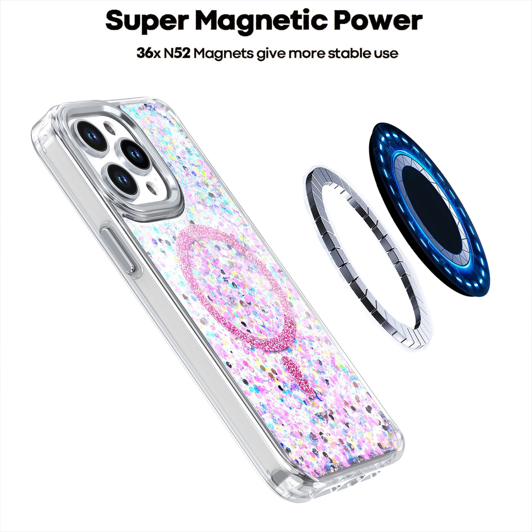 All That Glitter | MagSafe Phone Case Grip Strap With Removable Corners