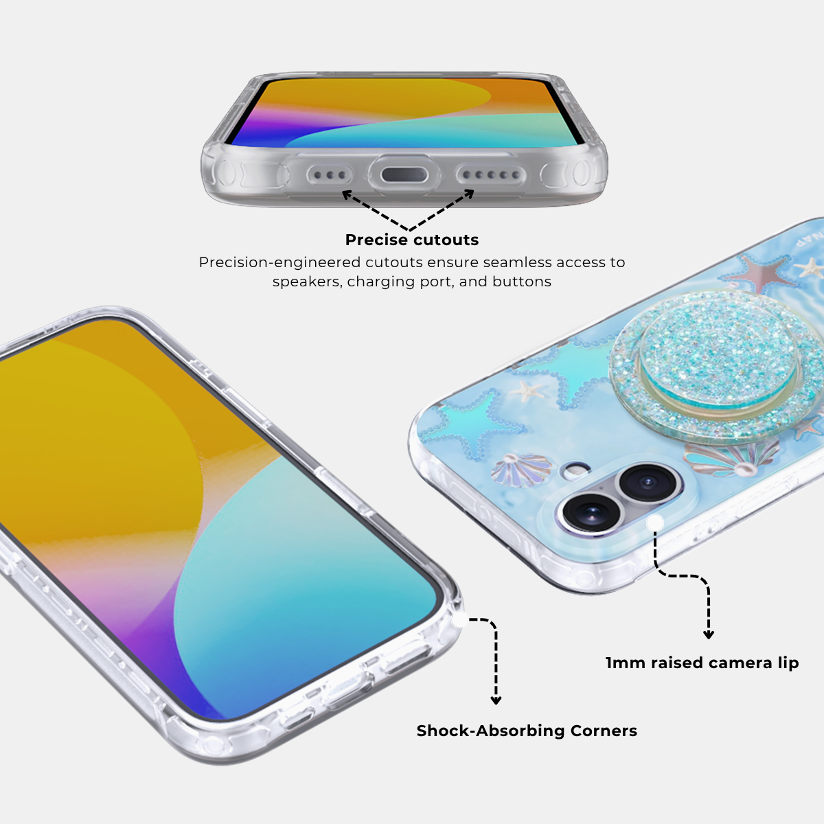 Ocean Glow MagSafe Phone Case Grip Set