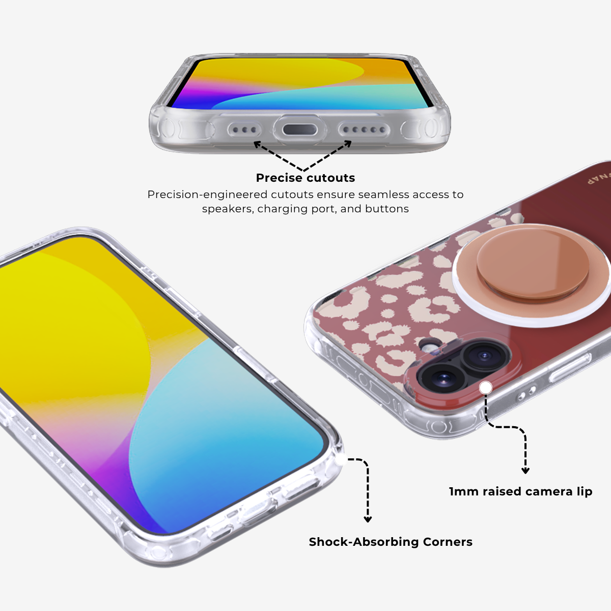 Not Your Baby Brown MagSafe Phone Case Grip Set