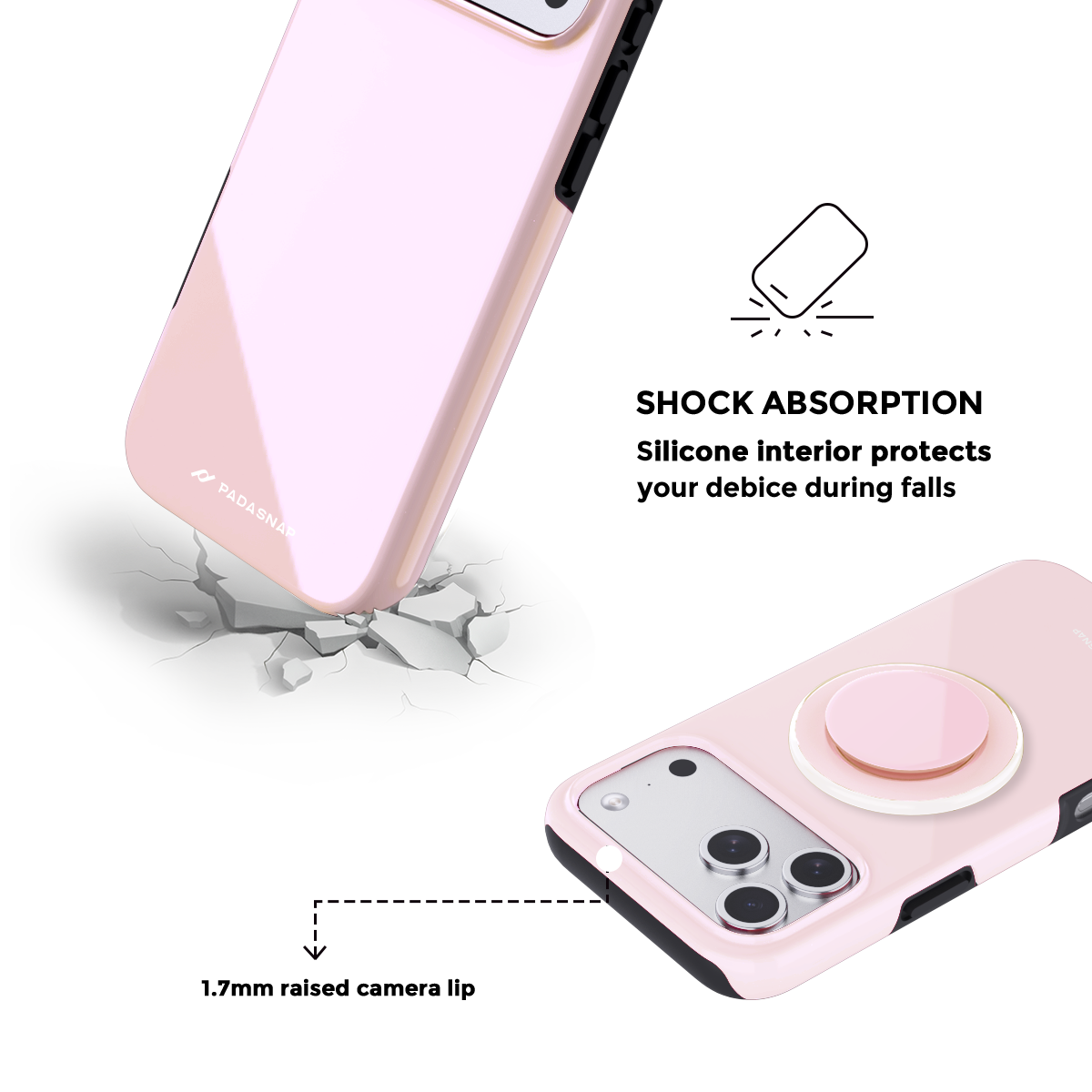 MonoTone | Rose MagSafe Phone Case Grip Set