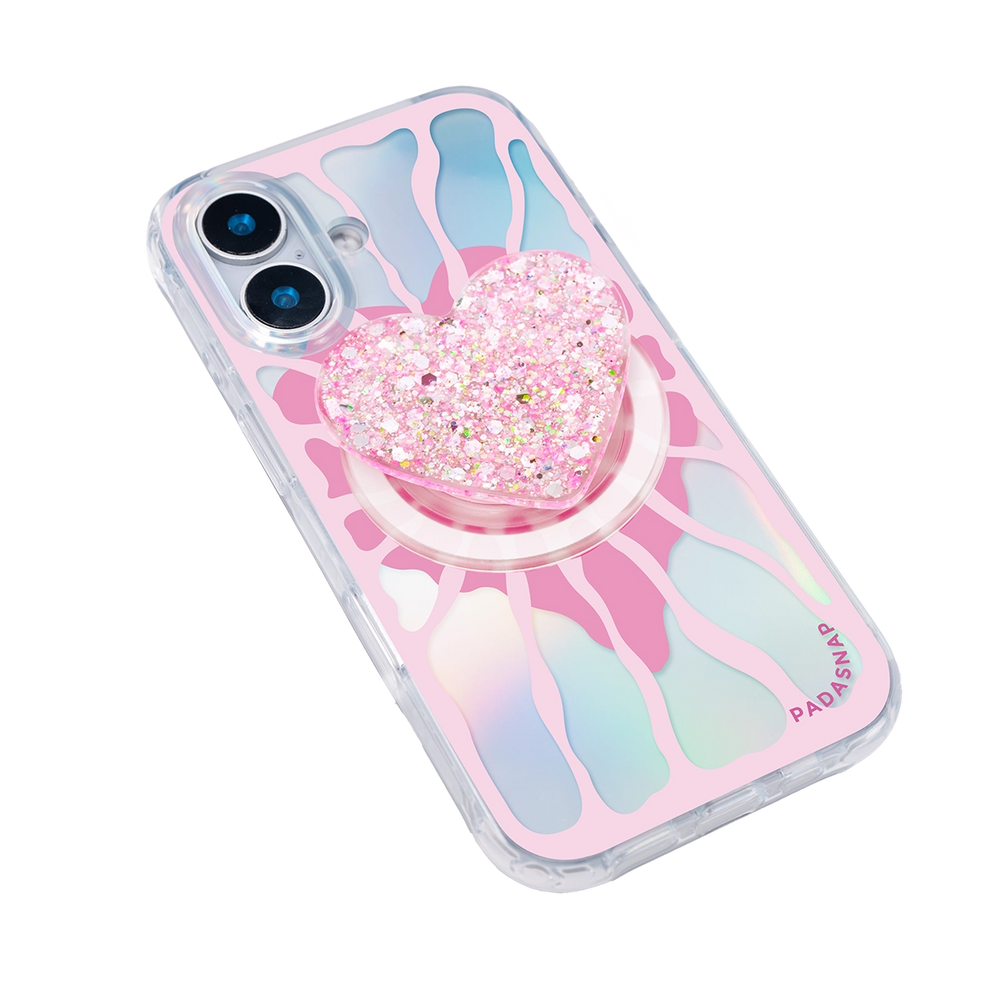 Radiant Hearts | Pink MagSafe Phone Case Grip Set