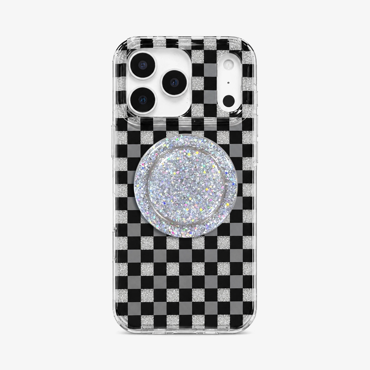 Glitter Chessboard MagSafe Phone Case Grip Set
