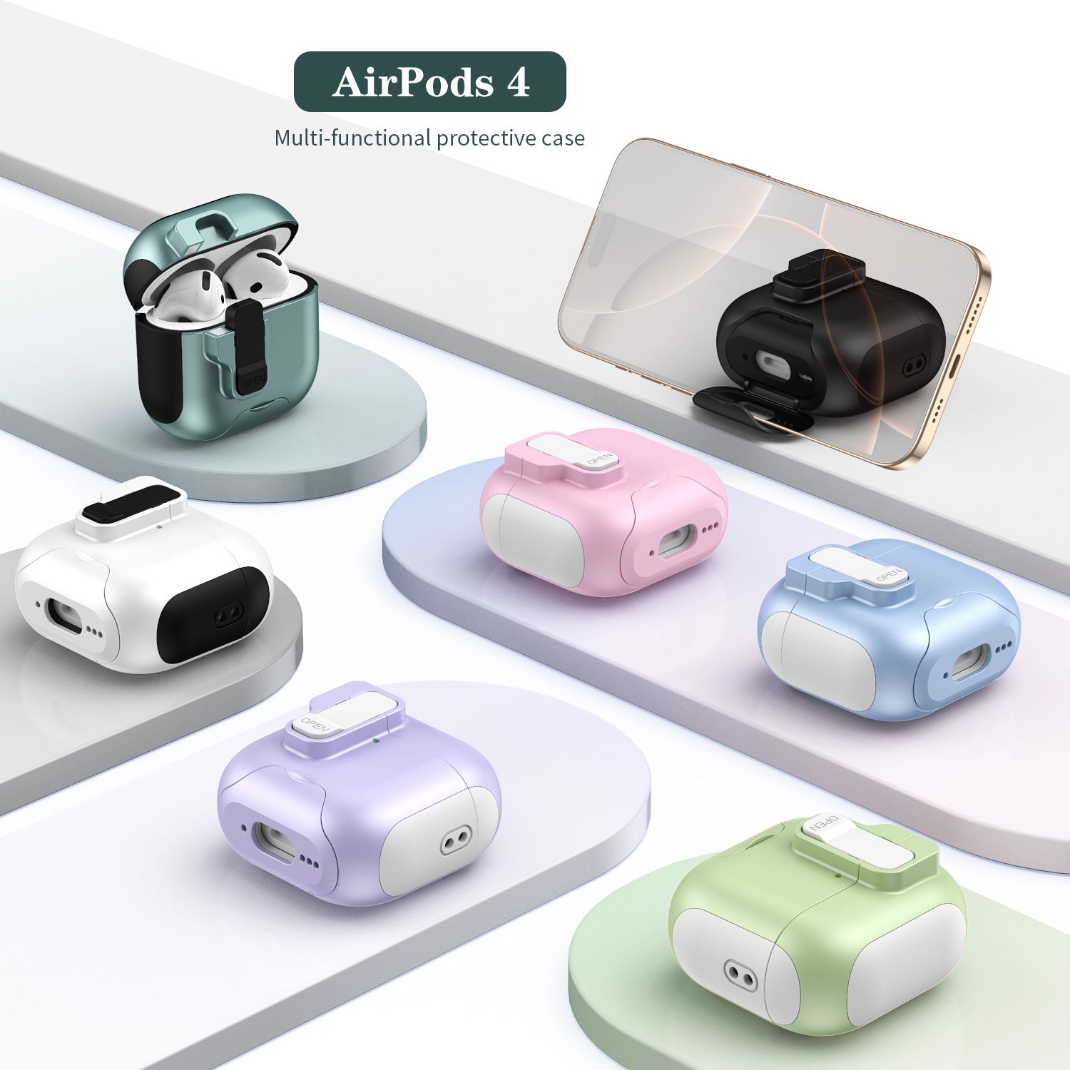 Apple earphone cover pop-up cover stand earphone case