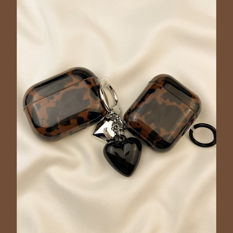 Resin Amber Heart Airpods Case