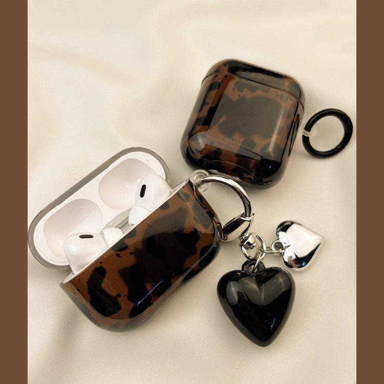 Resin Amber Heart Airpods Case