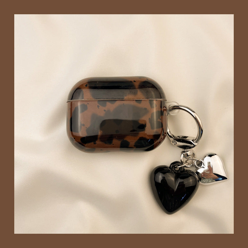 Resin Amber Heart Airpods Case