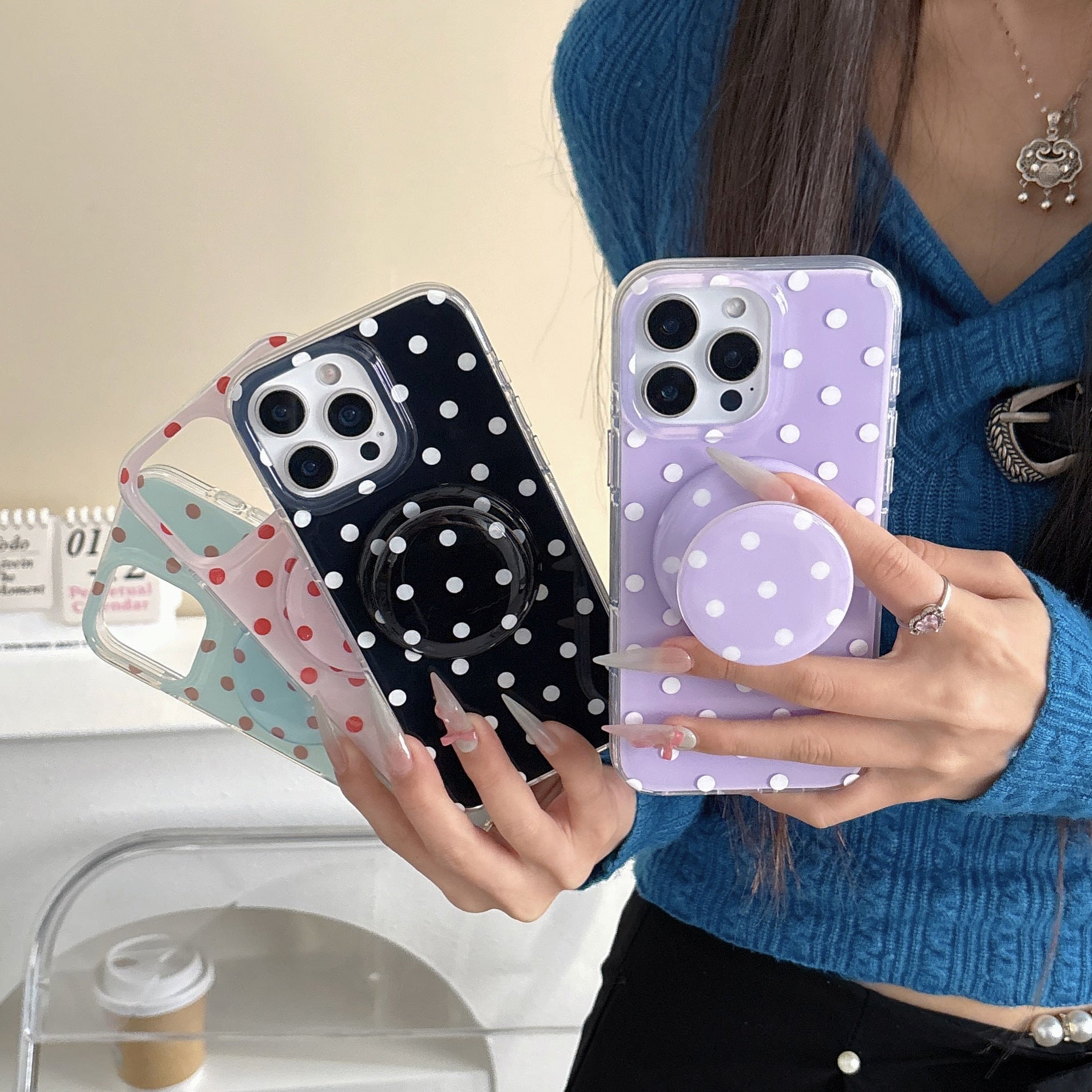 SugarRush Polka Dot | Yellow MagSafe Phone Case Grip Set