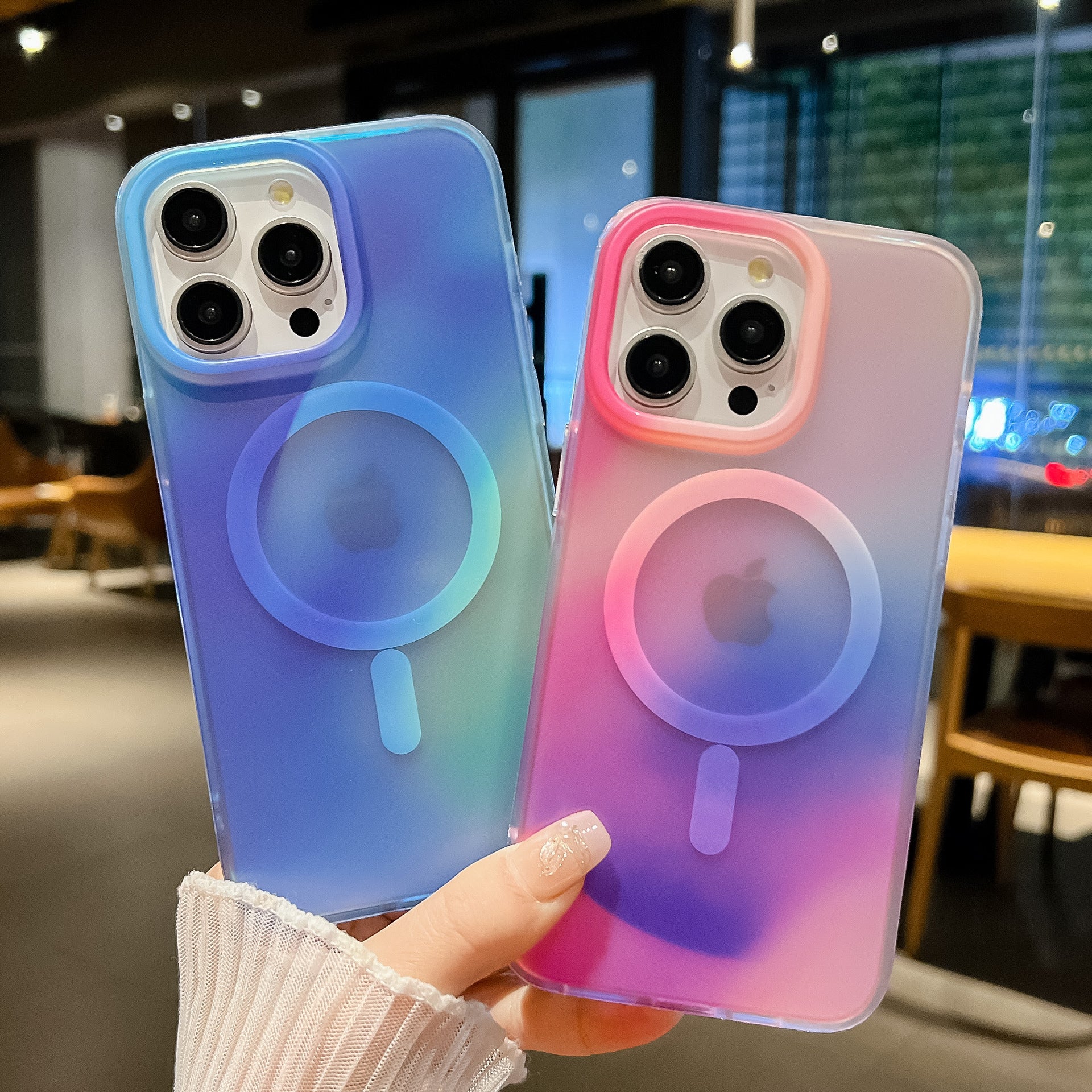 Omni Glow | Blue MagSafe Phone Case Grip Set
