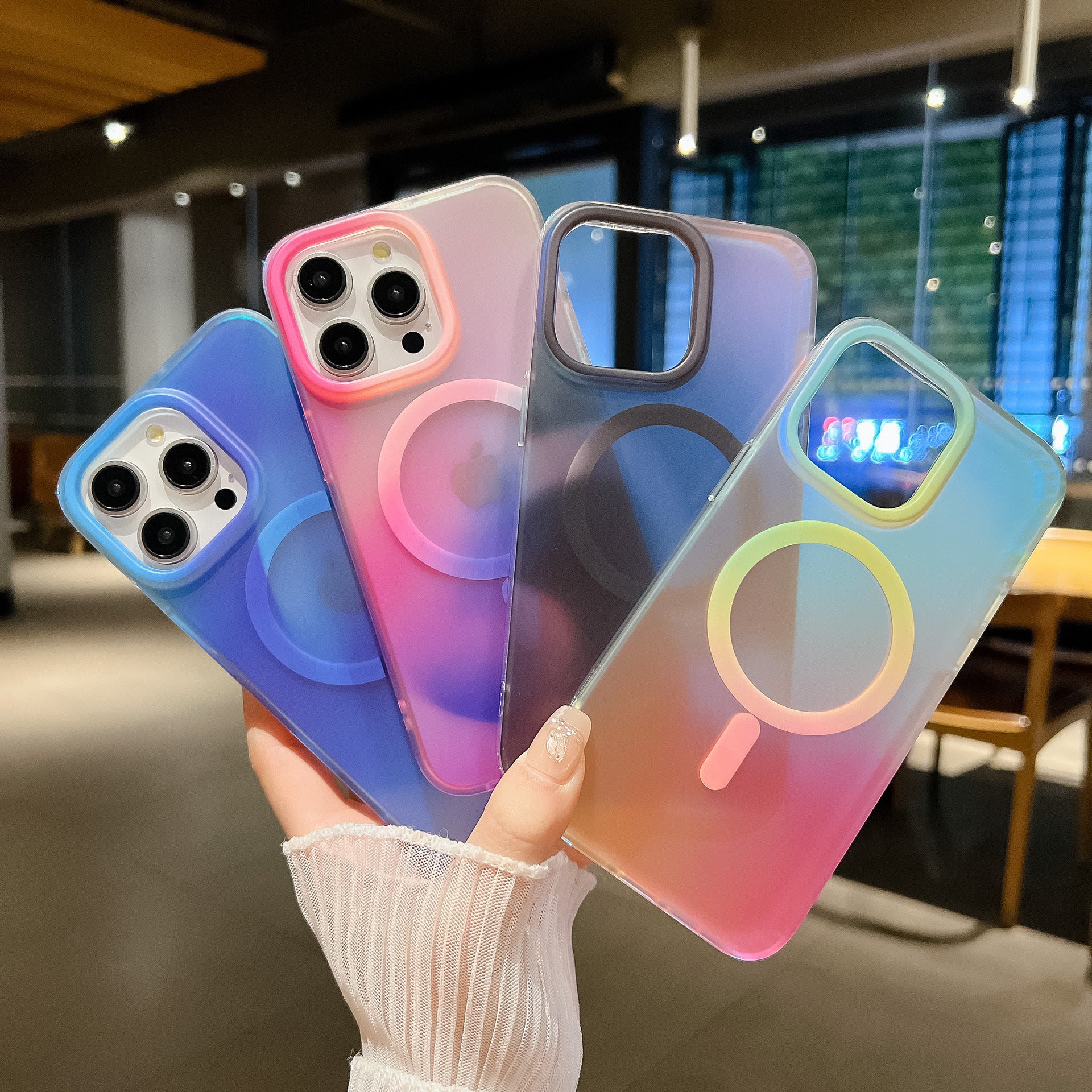 Omni Glow | Black MagSafe Phone Case Grip Set