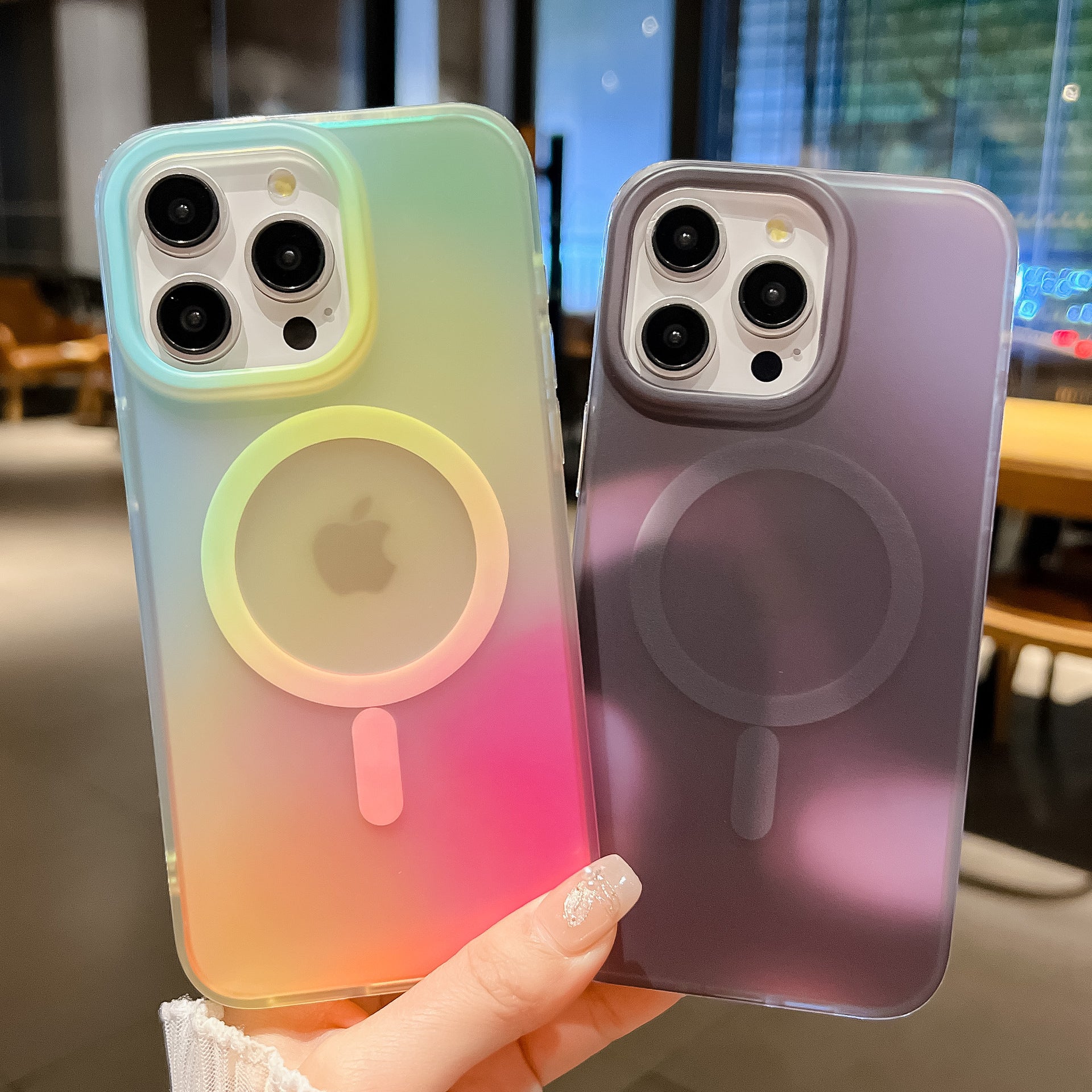 Omni Glow | Black MagSafe Phone Case Grip Set