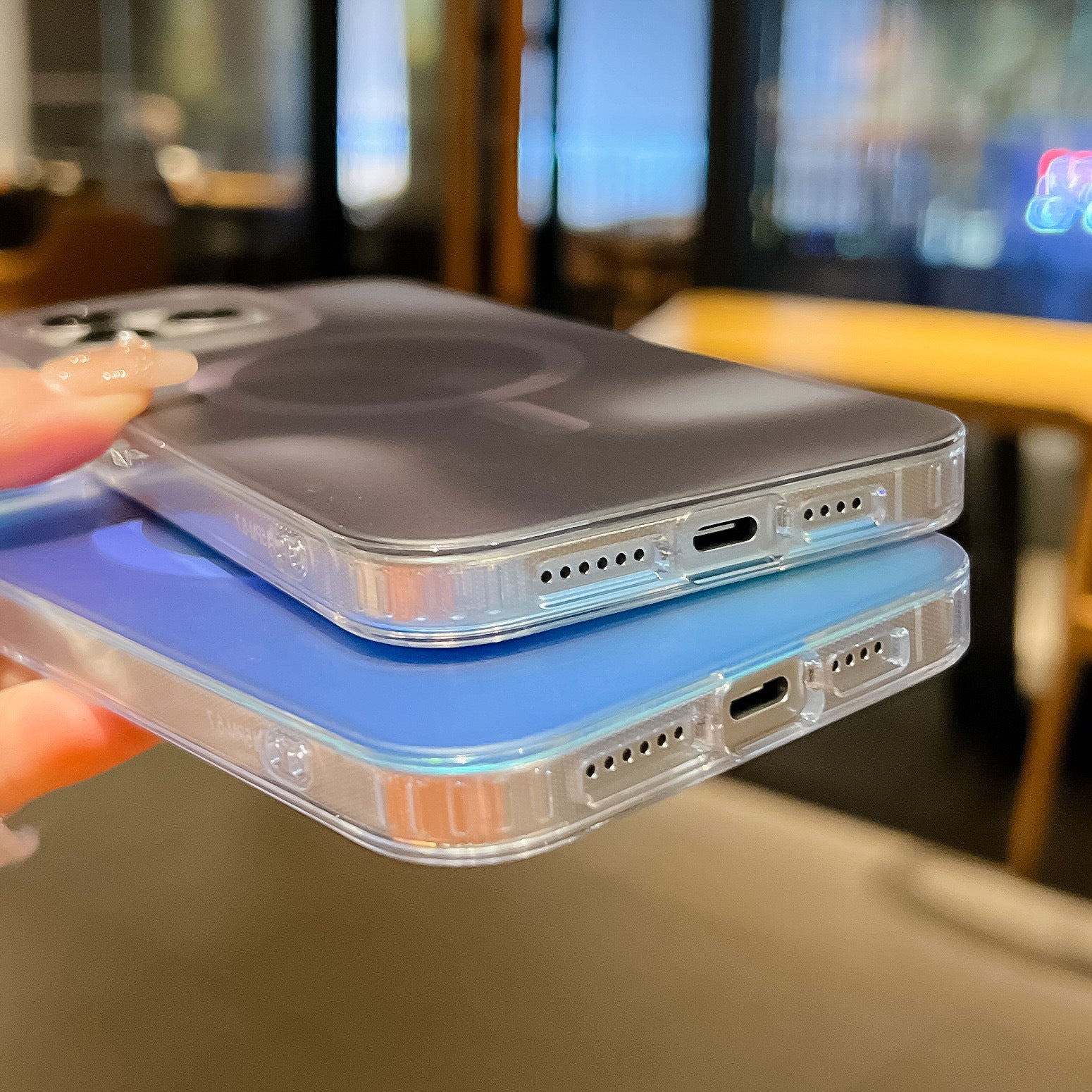 Omni Glow | Black MagSafe Phone Case Grip Set