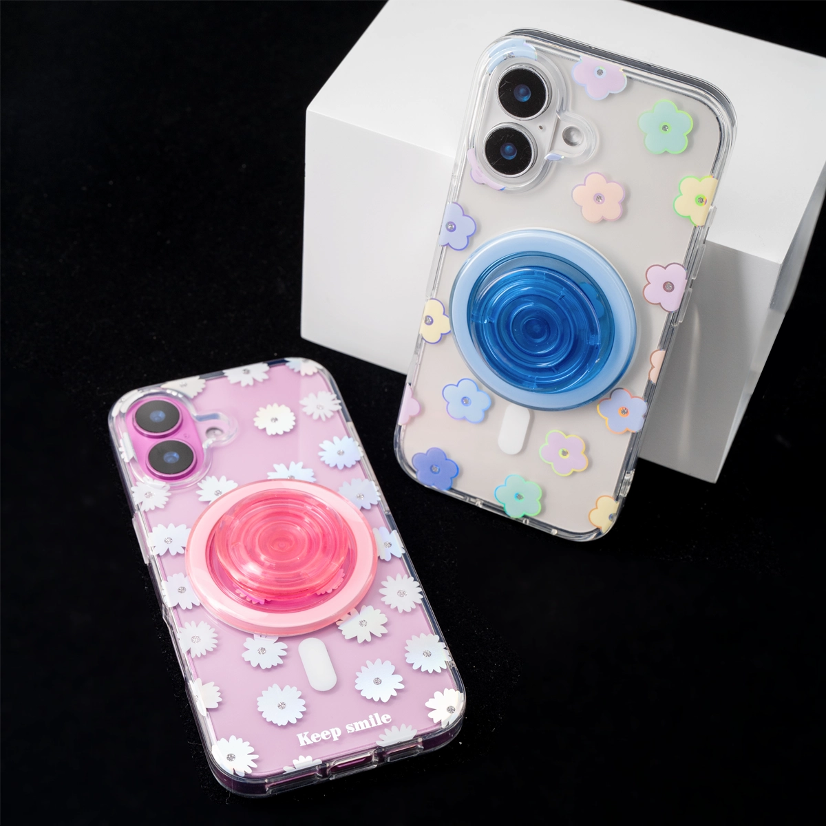 Laser Bloom | Flower MagSafe Phone Case Grip Set