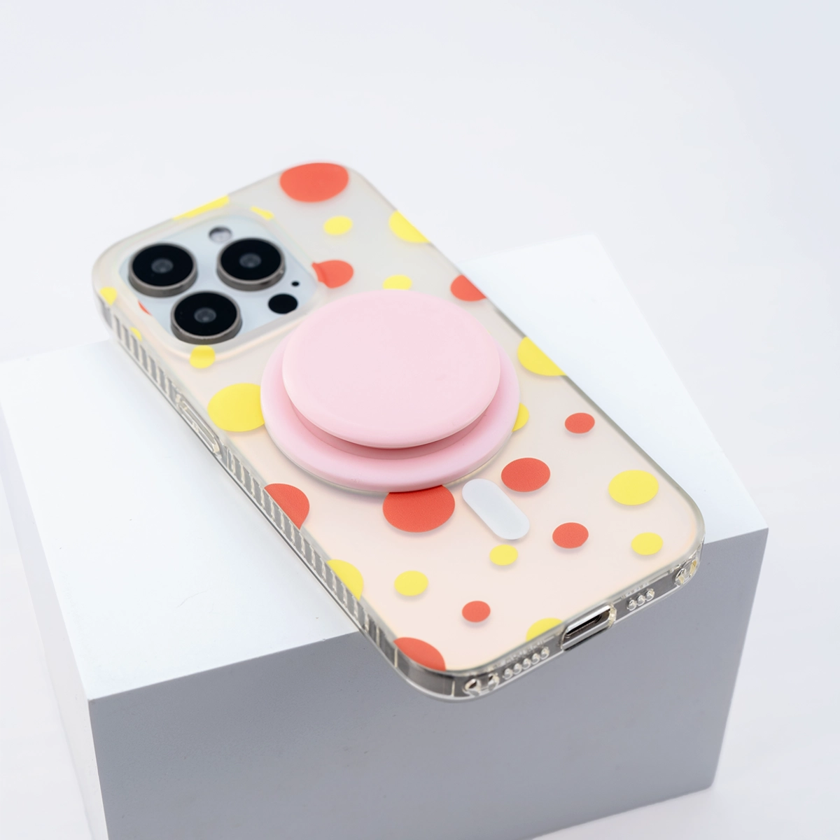 Opalescent Polka Dot | Rainbow MagSafe Phone Case With Grip