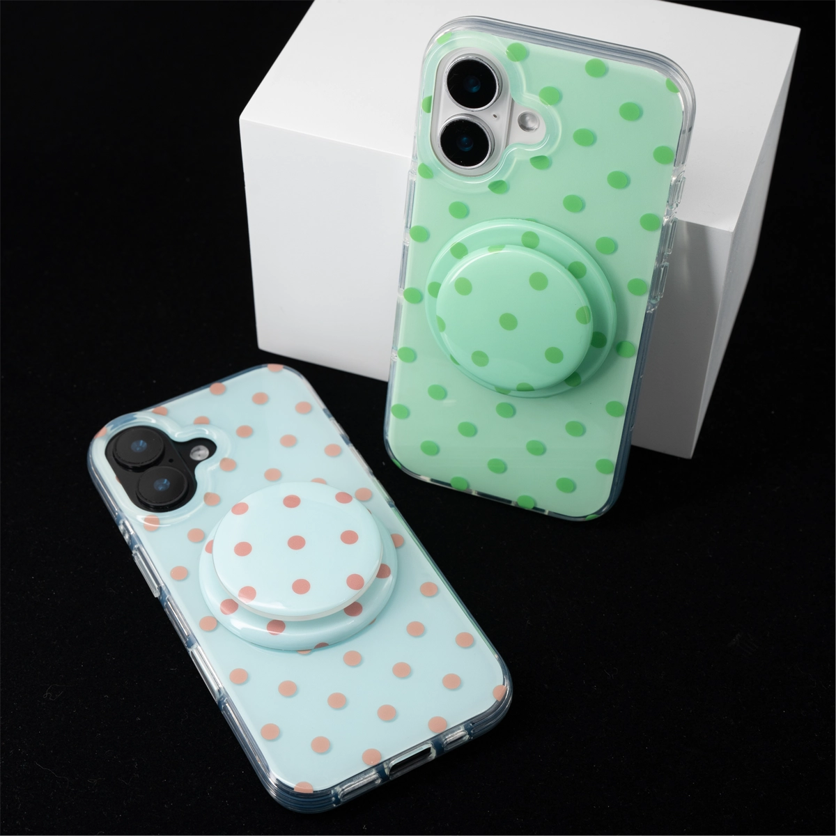 SugarRush Polka Dot | Green MagSafe Phone Case Grip Set