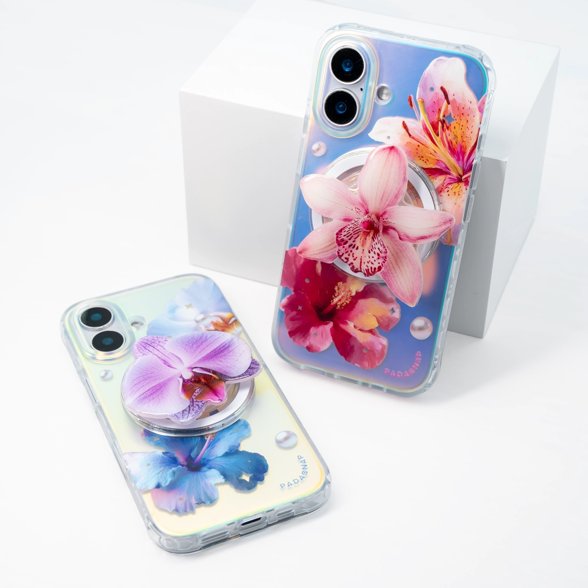 GlamFlora | Pink MagSafe Phone Case Grip Set