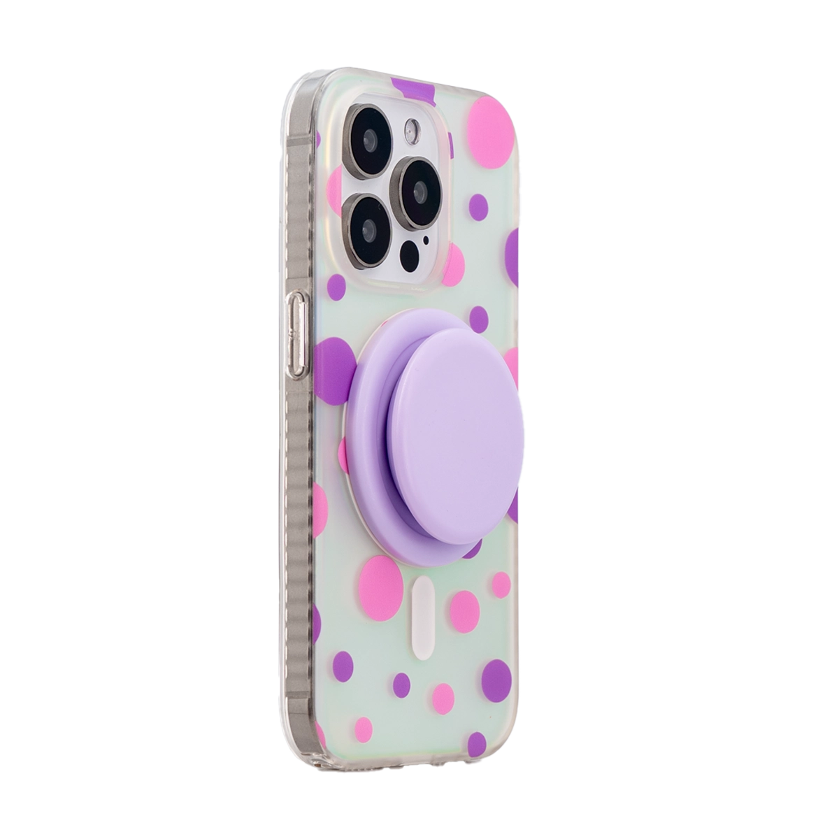 Opalescent Polka Dot | Rainbow MagSafe Phone Case With Grip