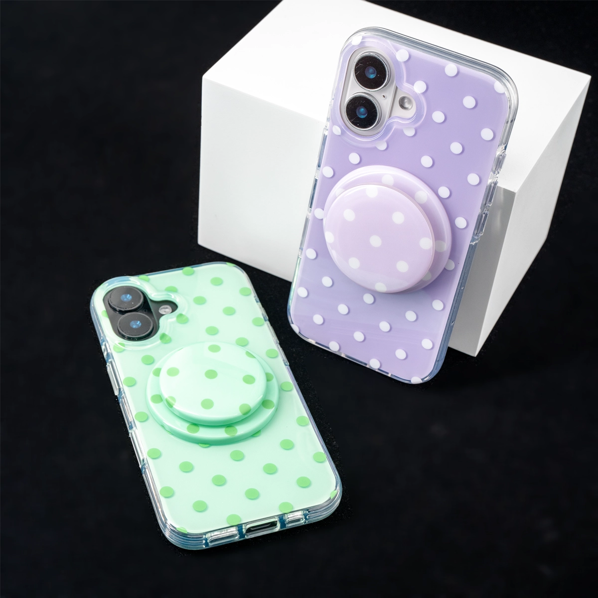 SugarRush Polka Dot | Green MagSafe Phone Case Grip Set