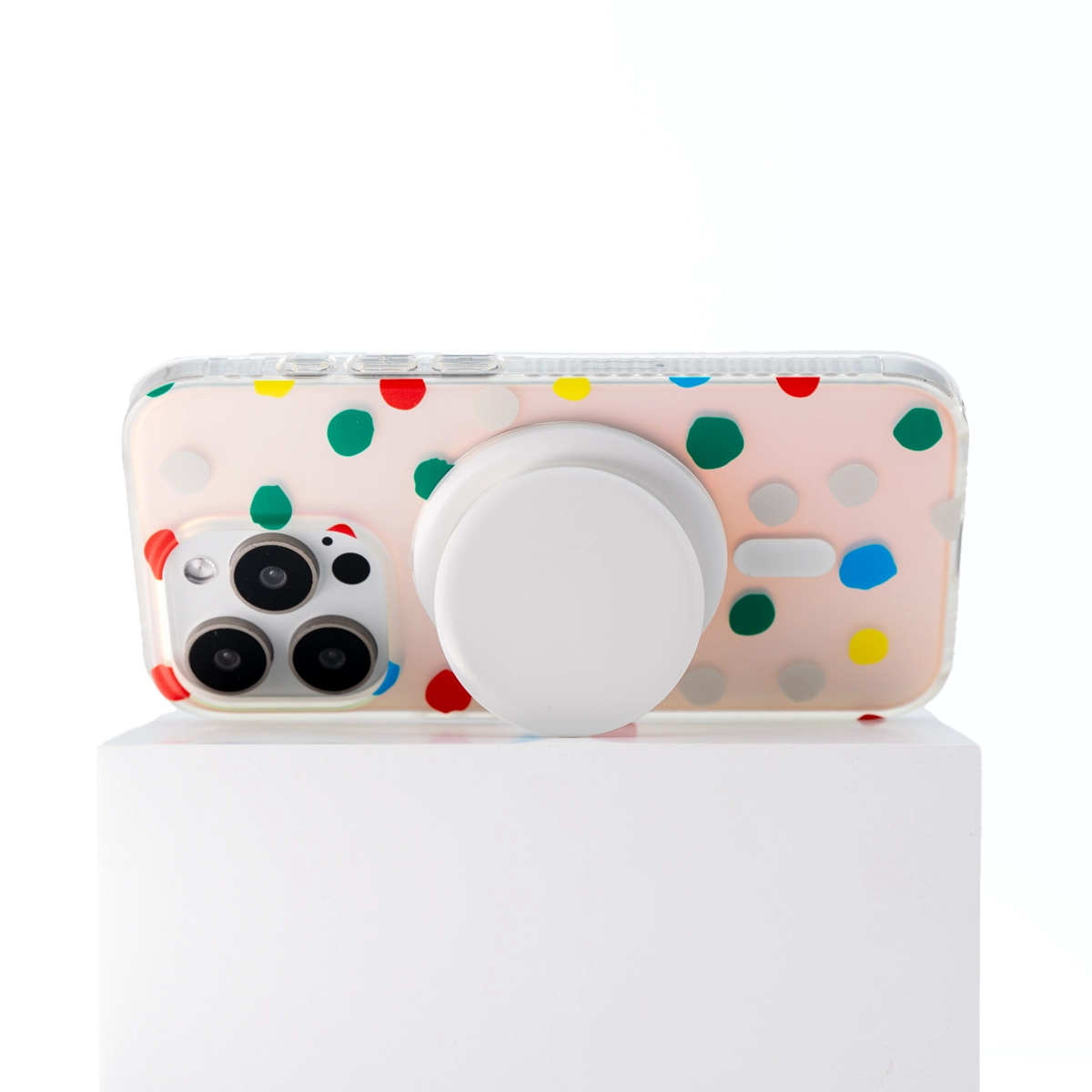 Opalescent Polka Dot | Rainbow MagSafe Phone Case With Grip