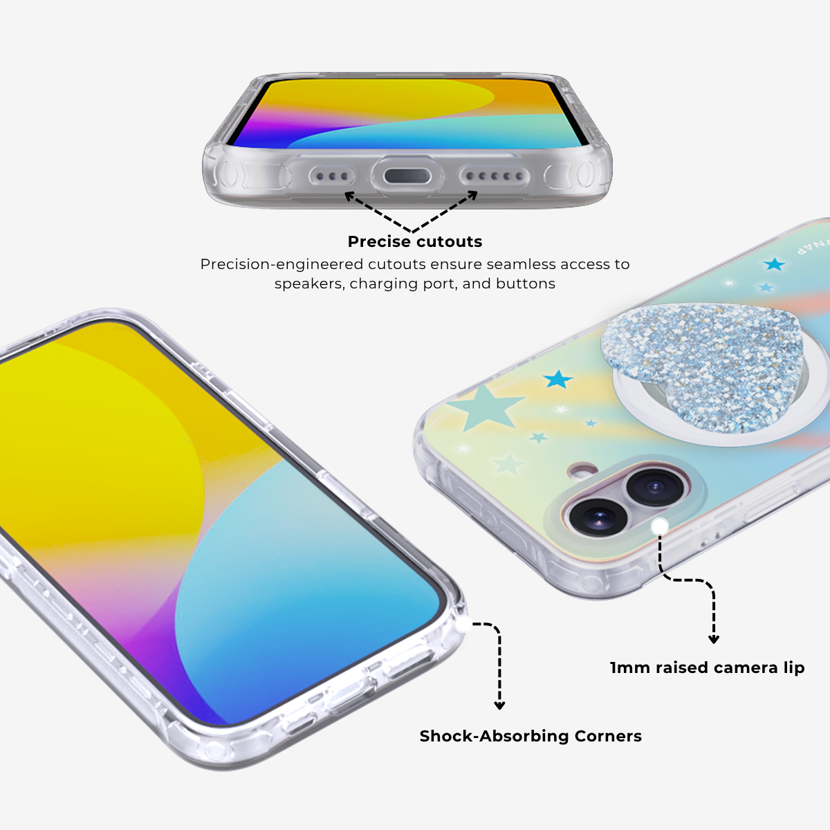 Cosmic Shards | Purple MagSafe Phone Case Grip Set