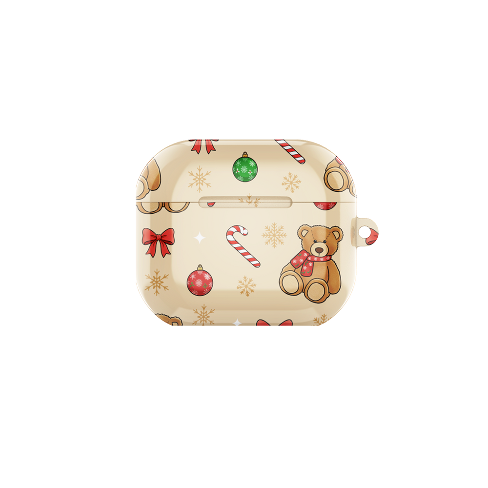 Cozy Christmas Teddy Airpods Case