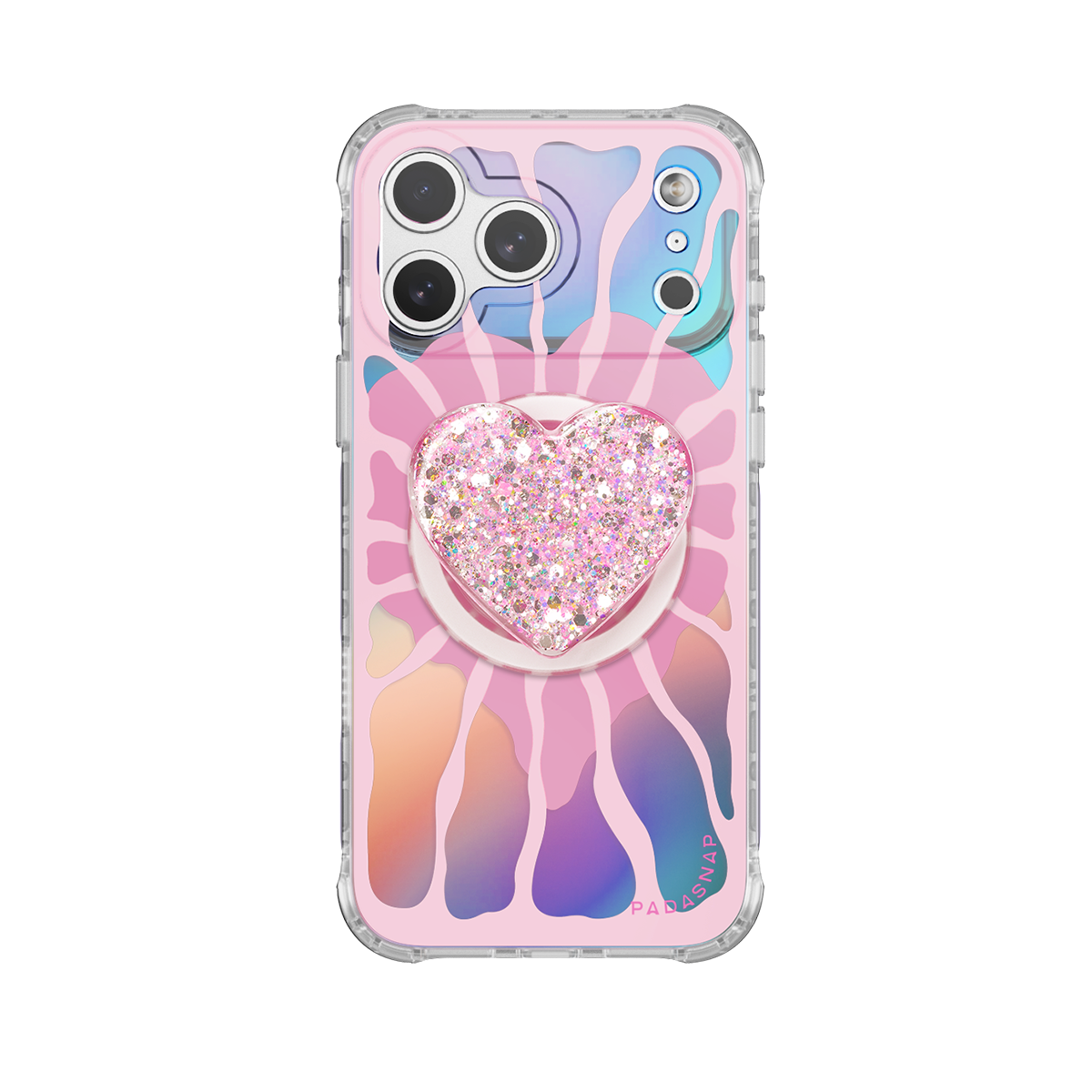 Radiant Hearts | Pink MagSafe Phone Case Grip Set