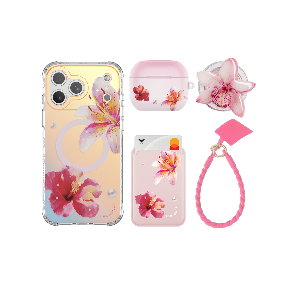 GlamFlora Pink iPhone Bundle Set