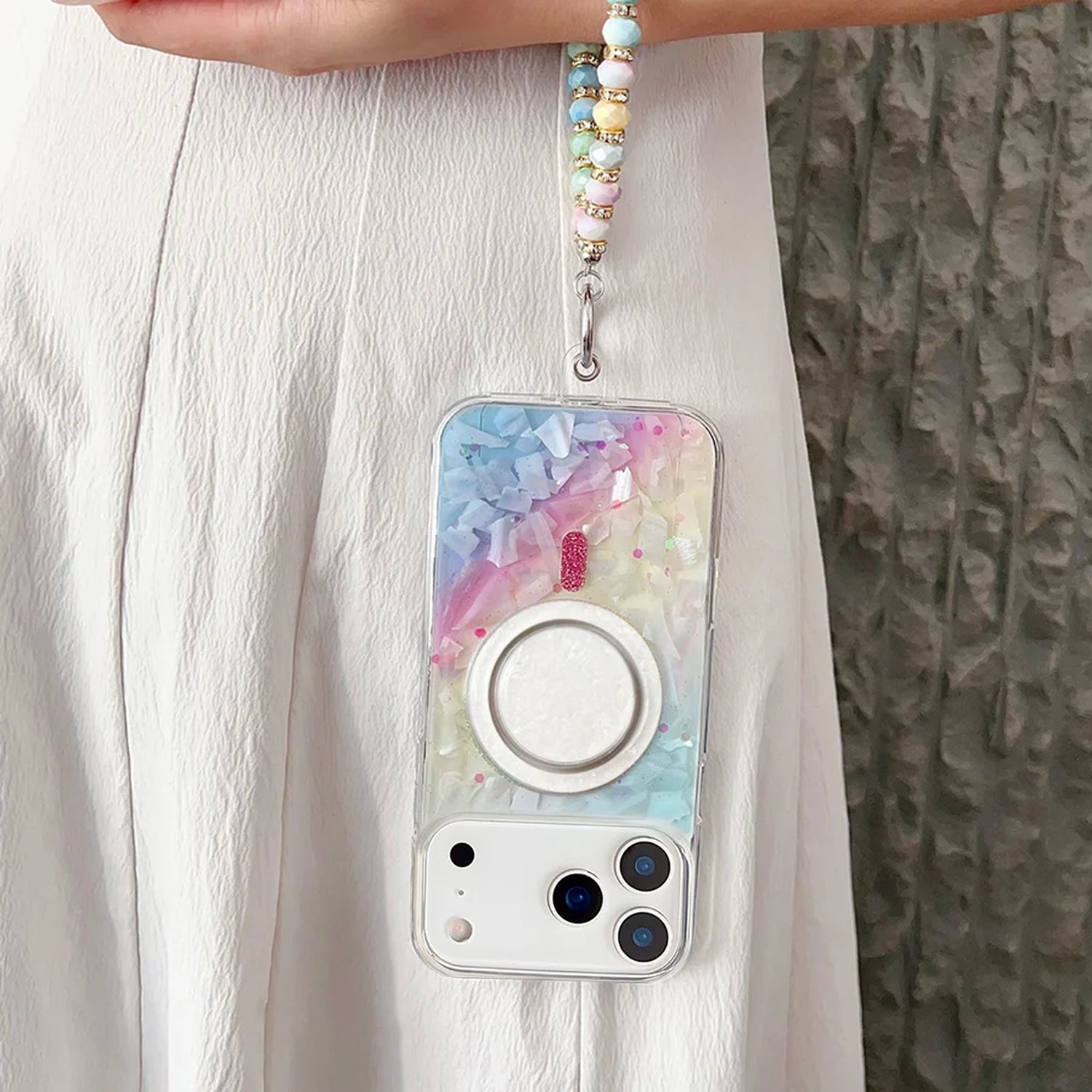 Opaline|White MagSafe Phone Case Grip Set