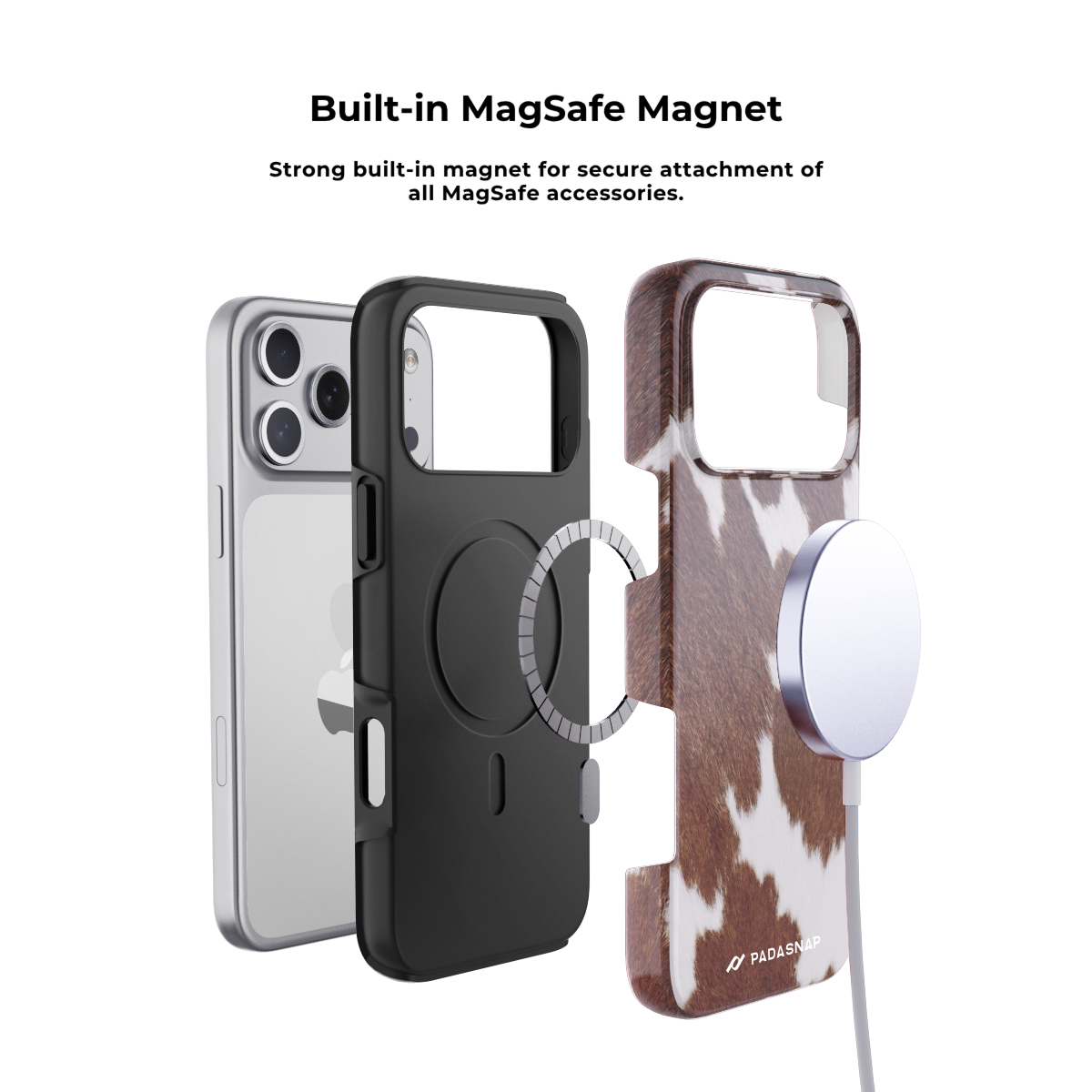 Cow Print MagSafe Phone Case Grip Set