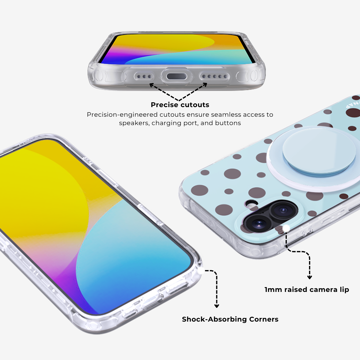 Cider Polka|Purple MagSafe Phone Case Grip Set