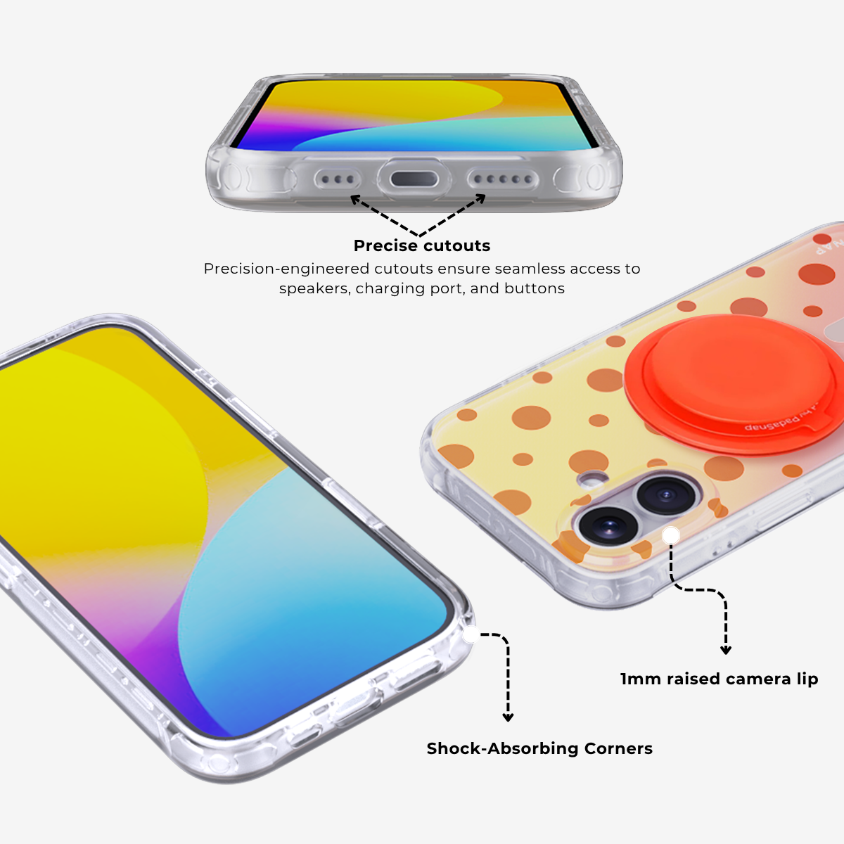 Cider Polka|Purple MagSafe Phone Case Grip Set