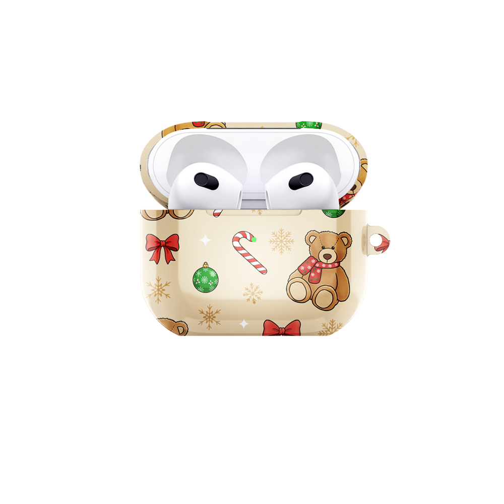 Cozy Christmas Teddy Airpods Case