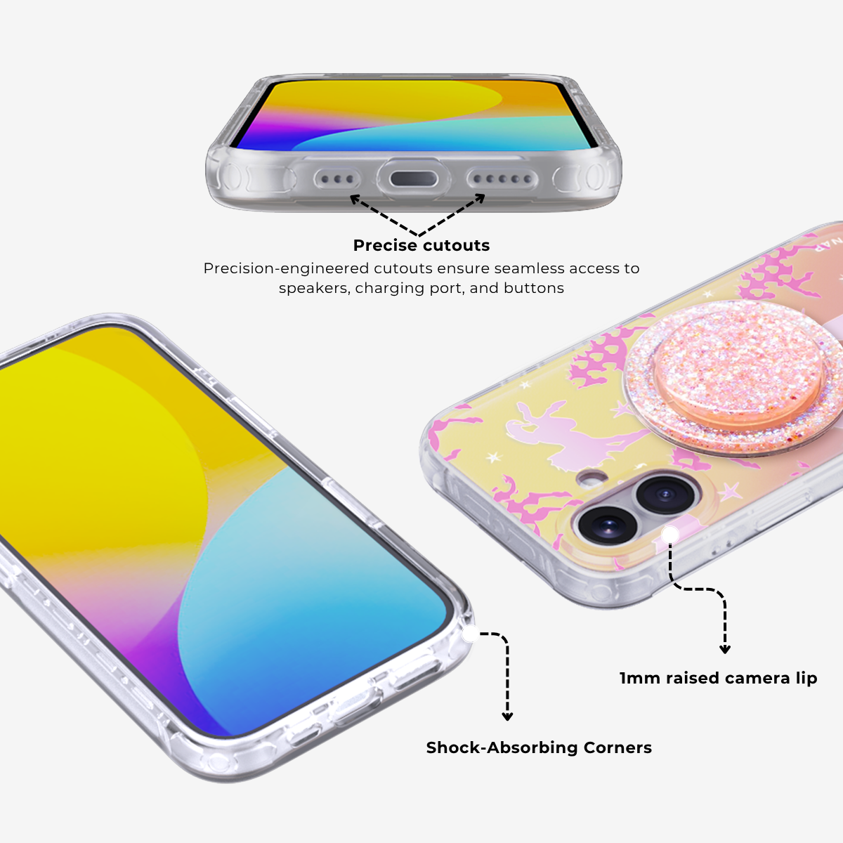 Pony Hugs Green MagSafe Phone Case Grip Set