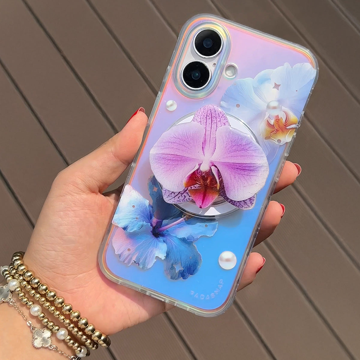 GlamFlora | Pink MagSafe Phone Case Grip Set