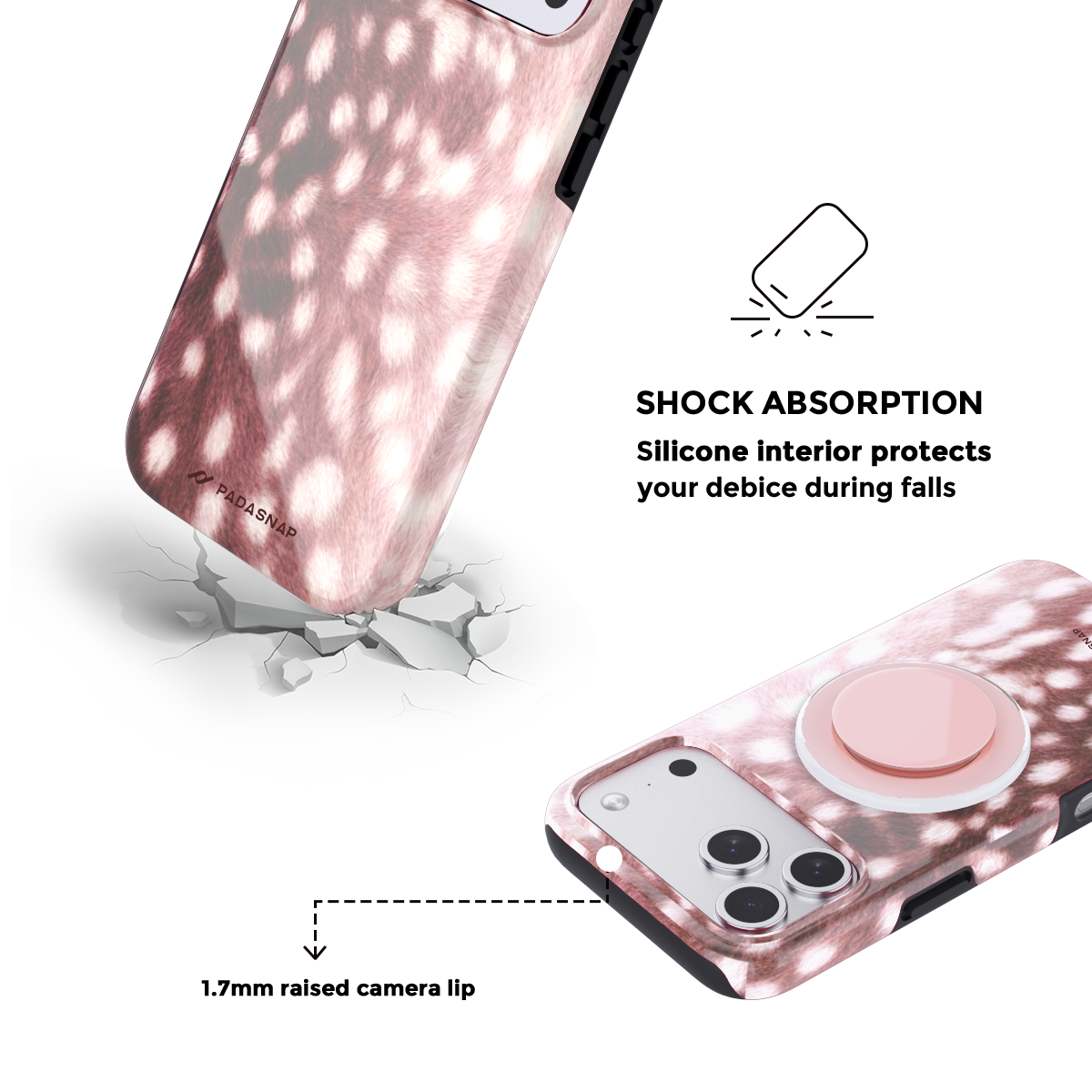 Sakura Deer MagSafe Phone Case Grip Set