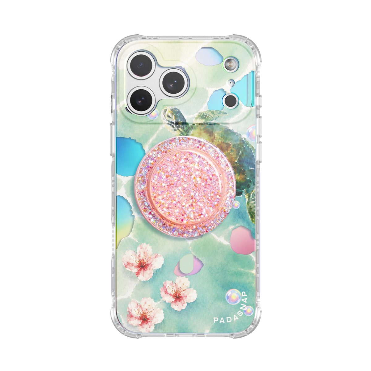Blossom Turtle Iridescent Phone Case Grip Set