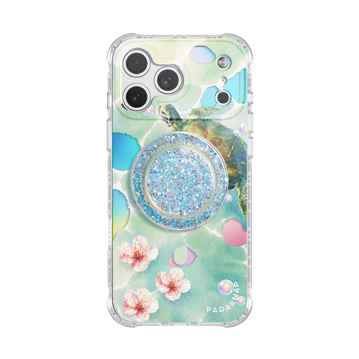 Blossom Turtle Iridescent Phone Case Grip Set