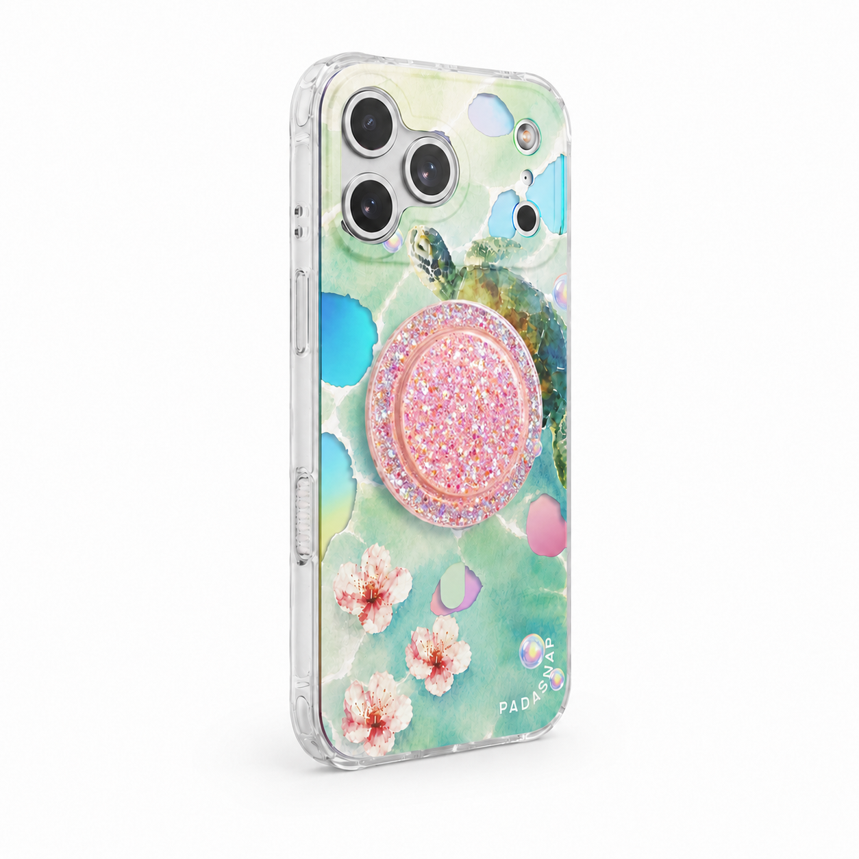 Blossom Turtle Iridescent Phone Case Grip Set