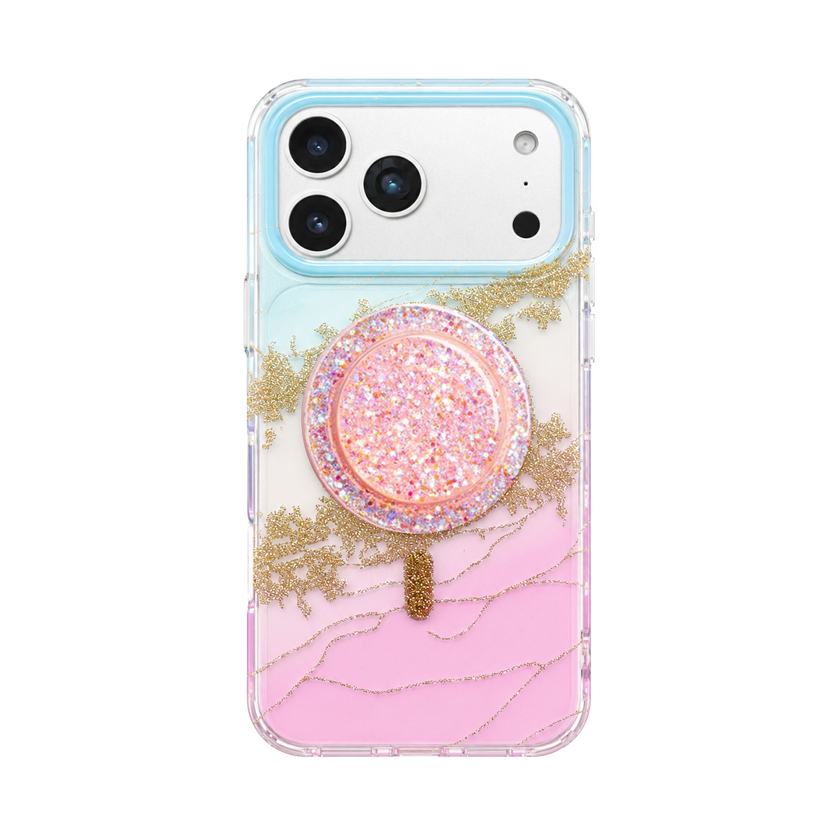Gilded Gradient Clear MagSafe Phone Case Grip Set