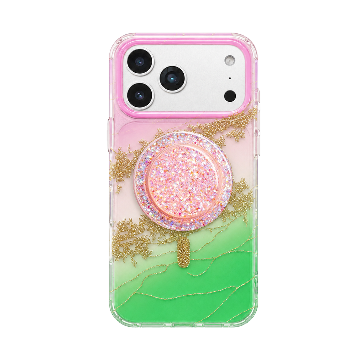 Gilded Gradient Clear MagSafe Phone Case Grip Set