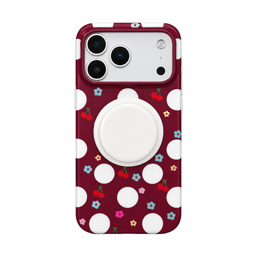 Burgundy Cherry MagSafe Phone Case Grip Set