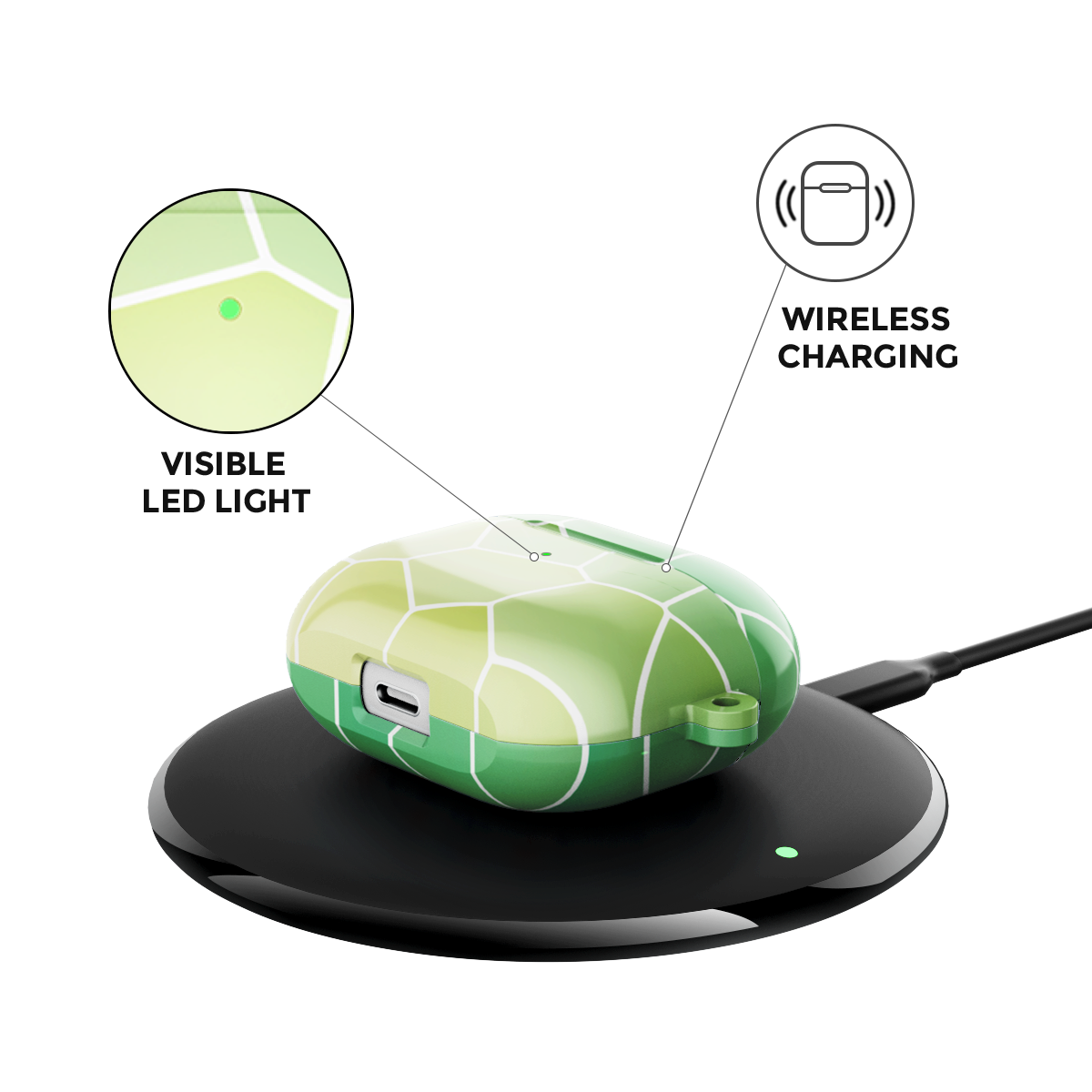 Vacay Glow Green Airpods Case