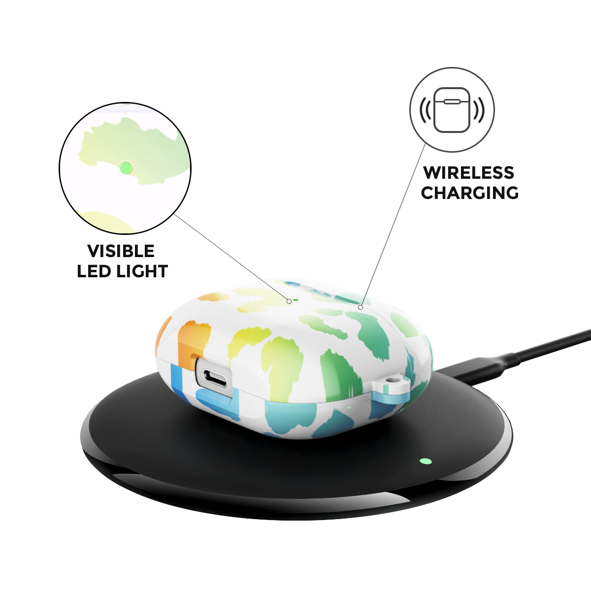 Leopard Print Blue Airpods Case