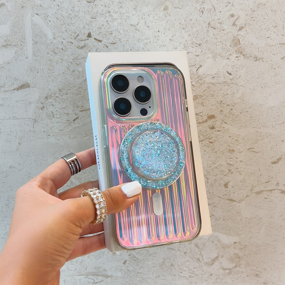 Aurora Valise | Gold MagSafe Phone Case Grip Set