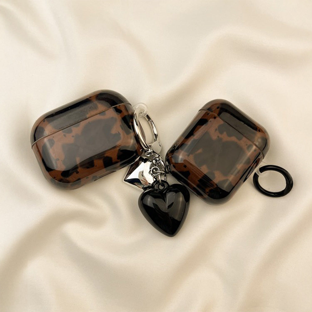 Resin Amber Heart Airpods Case