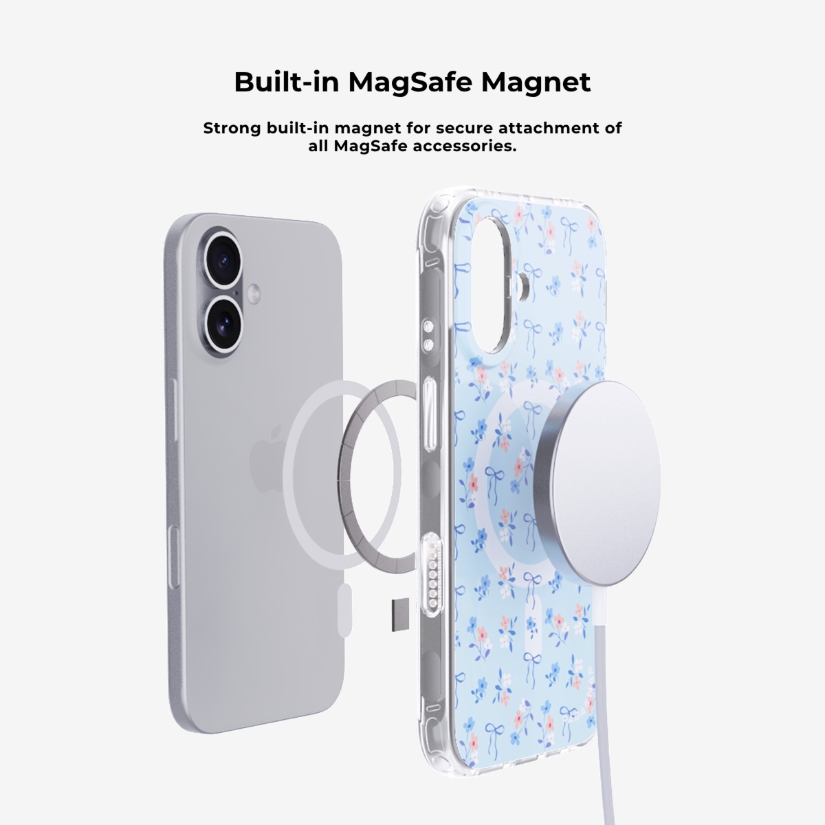 Cottage Bloom|Pink MagSafe Phone Case Grip Set