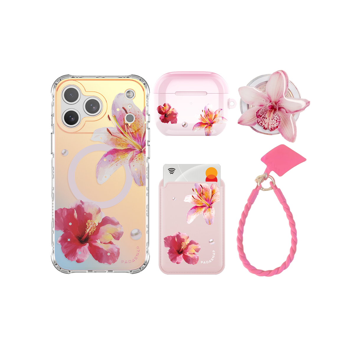 GlamFlora Pink iPhone Bundle Set