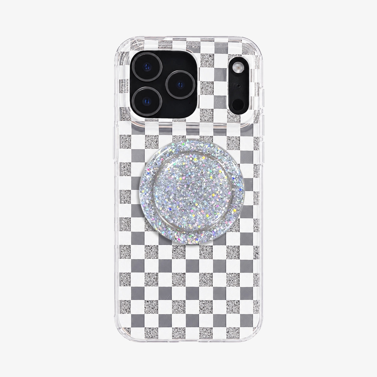 Glitter Chessboard MagSafe Phone Case Grip Set
