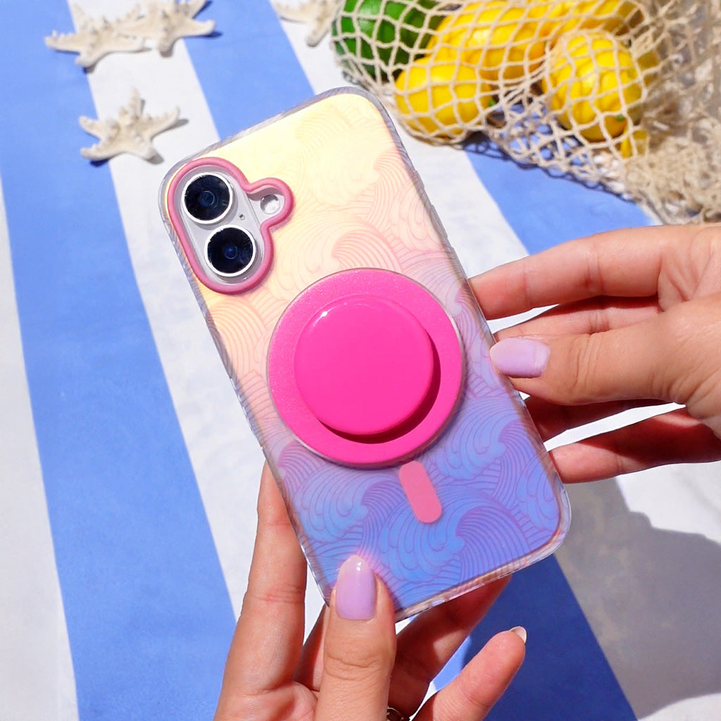 Sea Vibe | Pink MagSafe Phone Case Grip Set