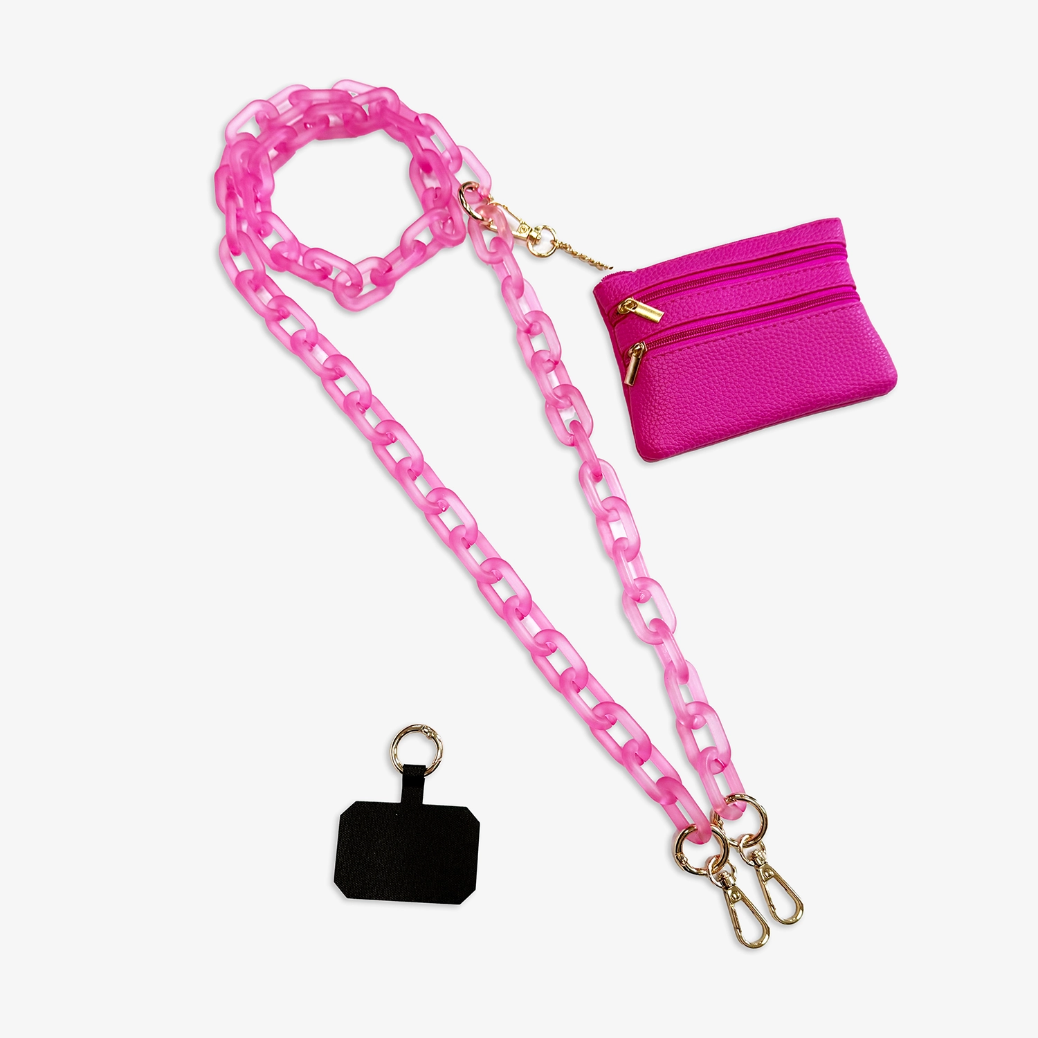 Stardust Glitter | Clear MagSafe Phone Case Grip Crossbody Chain Set