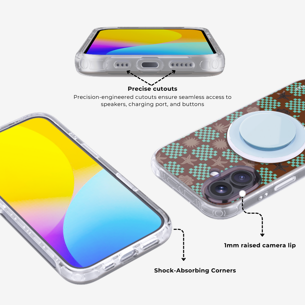 MochaTide | Green MagSafe Phone Case Grip Set